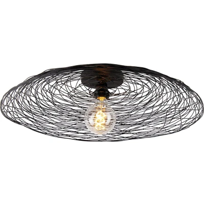 Afbeelding van QAZQA Oosterse plafondlamp zwart 60 cm Glan