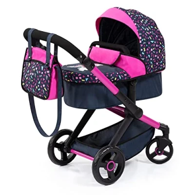 Afbeelding van Bayer Design Combi Poppenwagen Xeo, tas, zwart, rose, fee