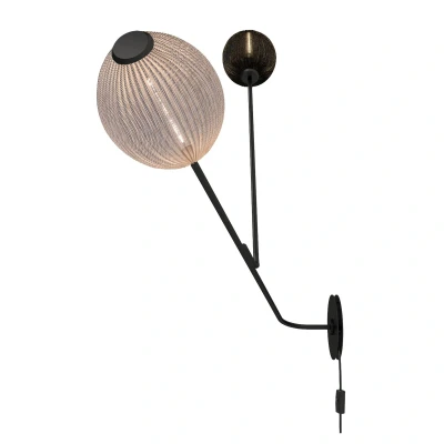Afbeelding van Gubi wandlamp Satellite 2 lamps zwart/wit