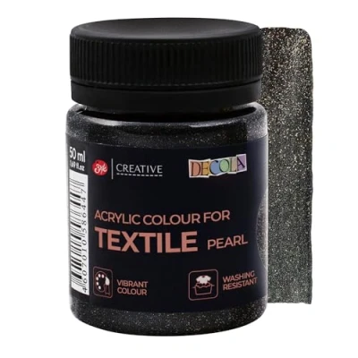 Afbeelding van Decola — Textielverf Zwart Glitter 50ML Met Hoog Pigmentgehalte Gemaakt door Neva Palette