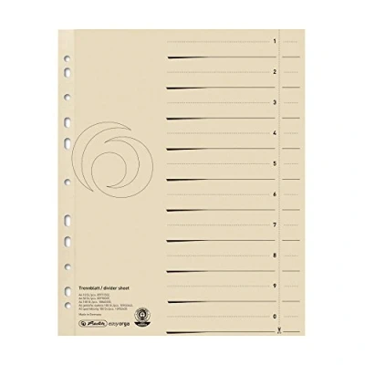 Image de herlitz intercalaires, A4 extra large, carton recyclé, Jaune, Pqt 10