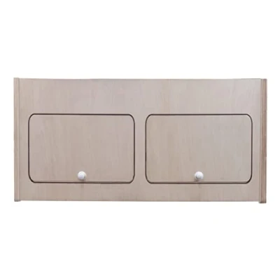 Afbeelding van Monster Shop DIY Bovenkasten voor Camperbusje Opbergruimte Meubilair van Berken Multiplex 2 Deuren met Centrale Verdeler Natuurlijke Kleur Inclusief Bevestigingskit 80cm x 35cm