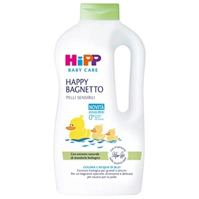 Afbeelding van HiPP Baby Care Happy schuimbad voor kinderen, gezinsformaat, de gevoelige huid, pH neutraal, met natuurlijk biologisch amandelextract, 1 fles van 1000 ml