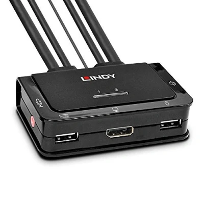 Afbeelding van LINDY 42346 KVM switch DisplayPort Muis, Toetsenbord 3840 x 2160 Pixel