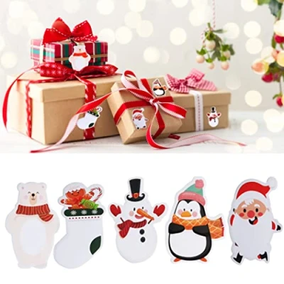 Afbeelding van Belle Vous 30 stuks zelfklevende kerstnotitieblokken, kerstnotitieblok met kerstman, sneeuwpop en meer, notitieblokken voor werk, thuis/school, decoratie lijsten