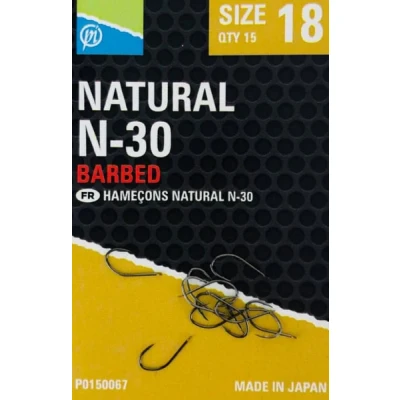 Afbeelding van Preston Natural N 30 Barbed (15 pcs) Maat : 18