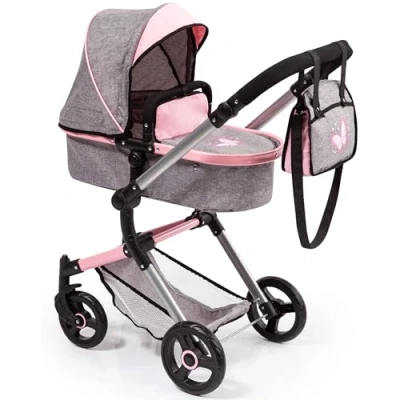 Afbeelding van Bayer Design Poppenwagen Neo Vario Grijs met vlinder