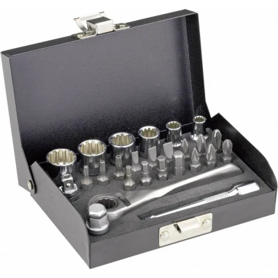 Afbeelding van TOOLCRAFT 820928 Dopsleutelset Metrisch 1/4 (6.3 mm) 23 delig
