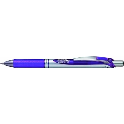 Afbeelding van Pentel BL77 V3X EnerGel navulbare gelpen met drukmechanisme, kogeldiameter 0,7 mm = lijndikte 0,35 mm, paars