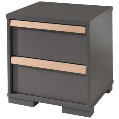 Afbeelding van nachtkastje London antracietkleur 48,8x48,1x40 cm Grijs Melamine Vipack