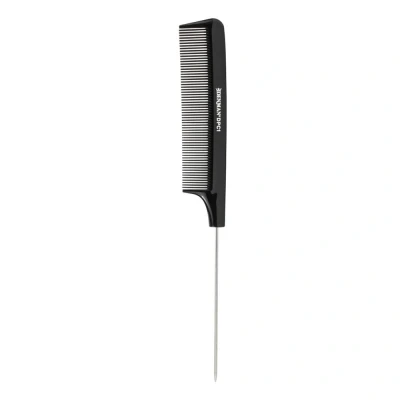 Afbeelding van Denman Precision Comb DPC1 Pin Tail zwart zilver Haibu by Kapperskorting.com