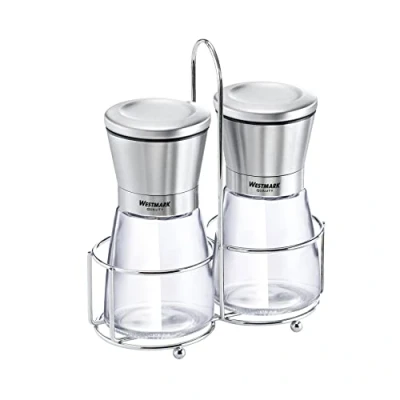 Afbeelding van Westmark Menage 63362260 kruidenmolen 3 delig met houder en draaggreep roestvrij staal / glas keramiek transparant zilver zwart