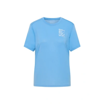 Afbeelding van Jack Wolfskin Vonnan Graphic Sport Tshirt, Dames, Maat: Medium, Explore mid blue