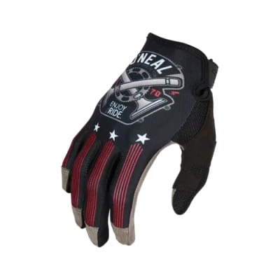 Afbeelding van O&#039;NEAL Motorcross en fietshandschoenen MX MTB DH FR Duurzame flexibele materialen, geventileerde bovenhand Mayhem Glove zuiger V.23 volwassenen zwart wit rood maat L