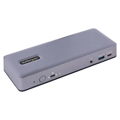 Image de StarTech.com USB C Docking Station Multi Monitor HDMI/DP/DP Alt Mode Dock 3x 4K30 / 2x 4K60 7 Port Hub 60W Power Delivery GbE 3.5mm Audio Works With Chromebook certified d&#039;accueil Thunderbolt 3 4