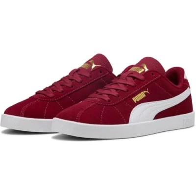 Afbeelding van Puma CLUB II JR Unisex Sneakers laag voor kinderen, Maat: 35.5, Dark crimson/white/gold Veloursleer
