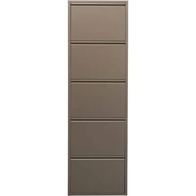 Afbeelding van KARE Caruso Design schoenenbox van staal, 5 vakken voor 10 paar schoenen, taupe, 170 x 50 15 cm