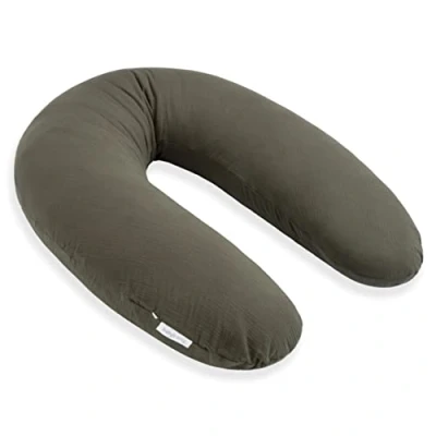 Afbeelding van Baby&#039;s Only Voedingskussen Zwangerschapskussen Zijslaapkussen Lichaamskussen Breeze Khaki 160 cm