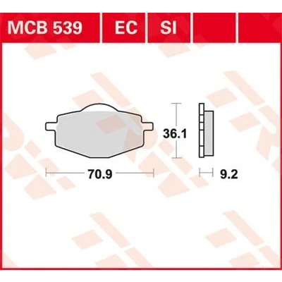 Afbeelding van Remblokkenset, schijfrem TRW MCB539EC