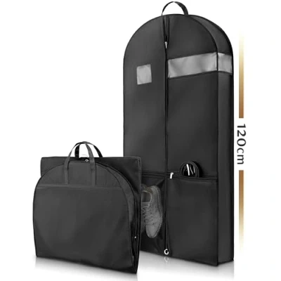 Afbeelding van Bruce.® Grote kledingtas voor 4 6 stuks, 12 cm diep, 120 x 60 cm, kreukvrije en mottenvrije opslag, hoogwaardige kledinghoes kostuum jurk,