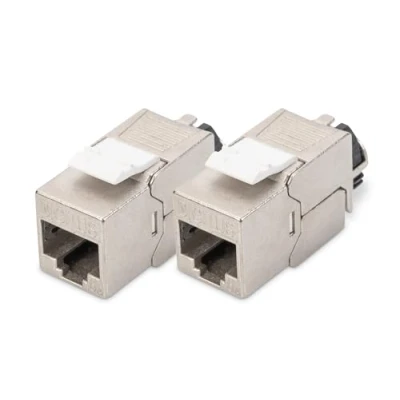 Afbeelding van Digitus CAT 6A Keystone Jack, afgeschermd, 2 stuks gereedschapsloze aansluiting (Keystone module), Netwerk accessoires