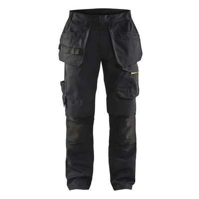 Image de Pantalon services stretch avec poches flottantes noir/jaune