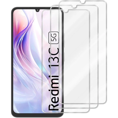 Afbeelding van Cadorabo 3x Screenprotector geschikt voor Xiaomi Redmi 13C Beschermende Pantser Film in KRISTALHELDER Getemperd (Tempered) Display beschermend glas 9H hardheid met 3D Touch