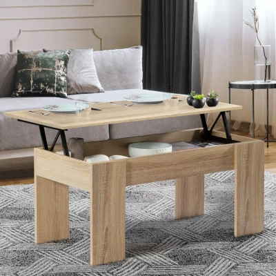 Afbeelding van Table basse plateau relevable TARA bois imitation hêtre