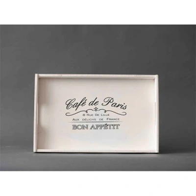 Afbeelding van Dienblad hout wit Cafe de Paris Groot