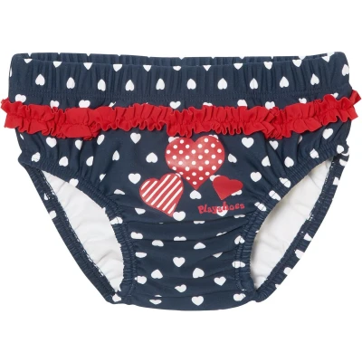 Afbeelding van Playshoes herbruikbare zwemluier voor meisjes blauw met hartjes maat 74/80