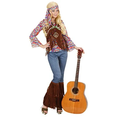 Afbeelding van &quot;Coole Flower Power kostuum voor dames Verkleedkleding Medium&quot;