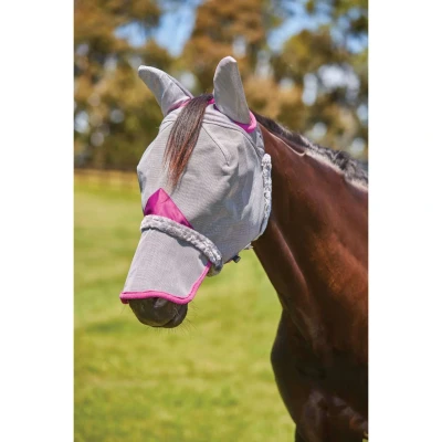 Afbeelding van Weatherbeeta Vliegenmasker Comfitec Deluxe Durable Mesh met Oren en Neus Grijs/Paars