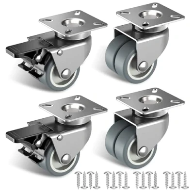 Afbeelding van Set van 4 meubelwielen 50 mm met rem