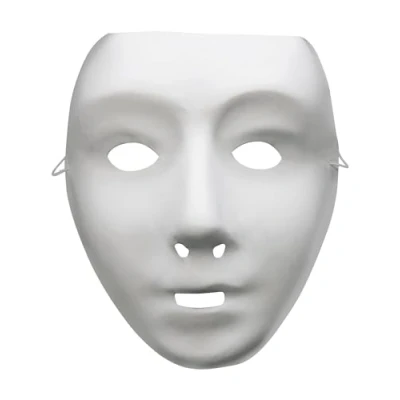 Afbeelding van Smiffys Robotmasker, wit, met elastiek