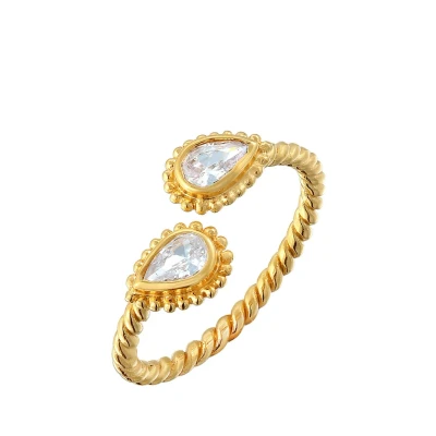 Afbeelding van Elli Tropfen Vintage LOOK Ring goldcoloured, Dames, Maat: 54, Gold coloured