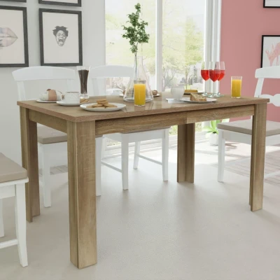 Afbeelding van Eettafel 140x80x75 cm eikenkleurig