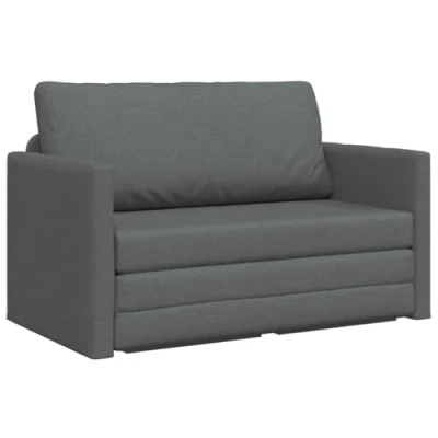 Afbeelding van vidaXL Vloer Slaapbank 2 in 1 Donkergrijs 124x71x78 cm Stof