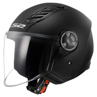 Afbeelding van LS2 Airflow II Solid jethelm mat zwart