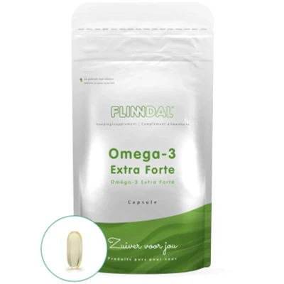 Afbeelding van Omega 3 Extra Forte 90 Capsules hoog gedoseerd visoliesupplement Flinndal