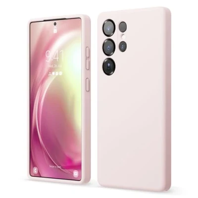Afbeelding van elago Compatibel met Samsung Galaxy S25 Ultra, vloeibare siliconen hoes, rondom bescherming, krasbestendige zachte microvezelvoering, 17,3 cm (charmant roze)