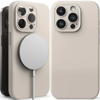 Afbeelding van RINGKE SILICONEN MAGNETISCHE MAGSAFE IPHONE 15 PRO STONE