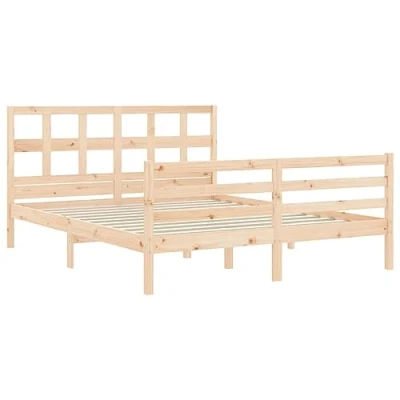 Afbeelding van vidaXL Bedframe met hoofdbord massief hout 160x200 cm