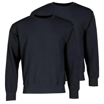 Afbeelding van Fruit of the Loom Set van 2 klassieke sweatshirts + gratis Myshirt stoffen zakje, Deep Navy tas, XXL