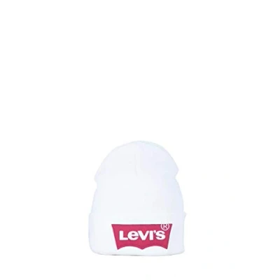 Afbeelding van Levi&#039;s Oversized Batwing Beanie herenmuts, wit (Zwart Regular 51), één maat, Veelkleurig White 51)