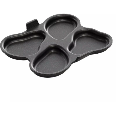 Afbeelding van AMT Gastroguss 4 vaks bakvorm Handgegoten aluminium Lotan antiaanbaklaag 27x23 cm Ovenbestendig