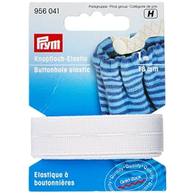 Afbeelding van Prym Knoopsgatenelastiek 18 mm Wit 1 meter