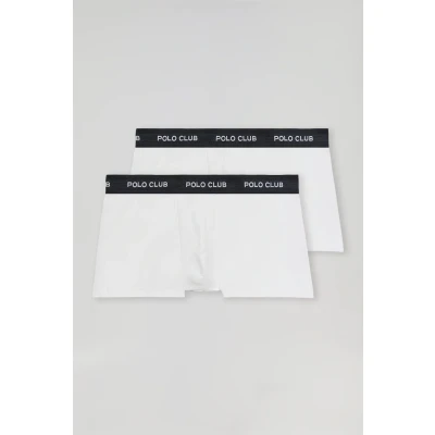 Afbeelding van Polo Club Heren Pack Met Twee Witte Boxershorts Logo L