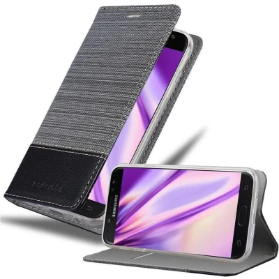 Afbeelding van Cadorabo Hoesje geschikt voor Samsung Galaxy J5 2017 in GRIJS ZWART Beschermhoes met magnetische sluiting, standfunctie en kaartvakje Book Case Cover Etui