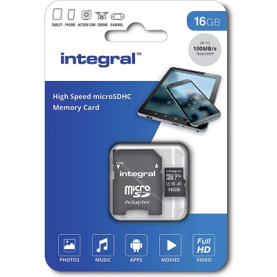 Afbeelding van Integral microSDHC geheugenkaart, 16 GB geheugenkaart