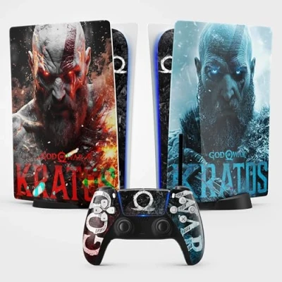 Afbeelding van Kratos sticker voor PS5, Playstation 5r console en controller, standaardschijf, folie (1 controller)